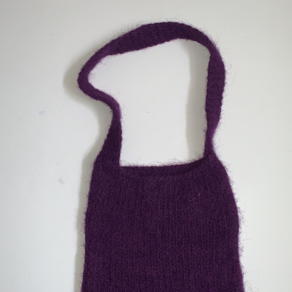 🆕 Handmade Felted Purple Hobo Bag with Hearts - Picture 5 of 10